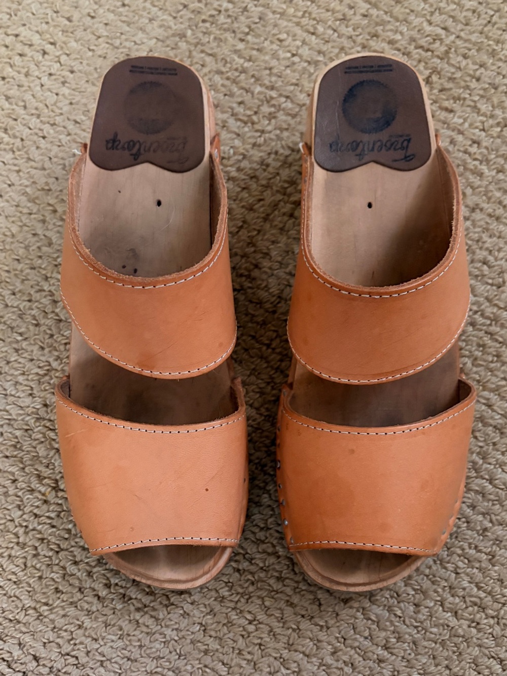 Troentorp Karin clog sandal in tan leather sz. 37